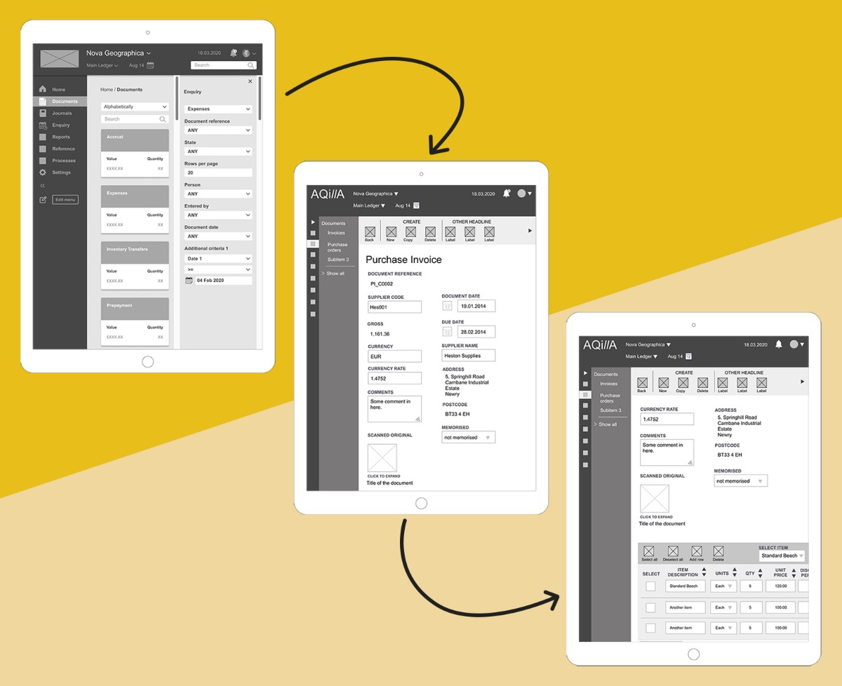 Accounting software redesign for Aqilla