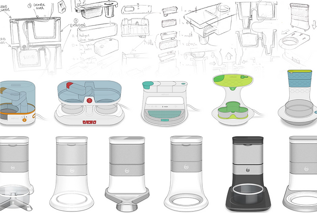 nūfood industrial design sketches and iterations